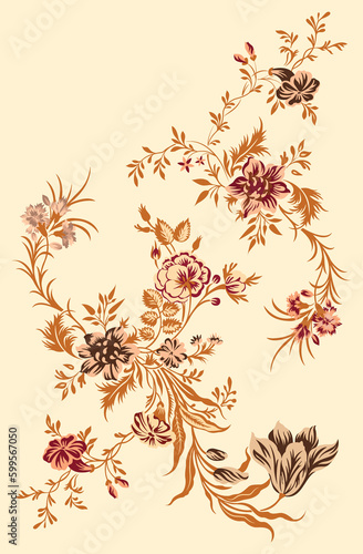 Brushstroke flower and Colorfull Flowers watercolor Flowers Textile Design illustration