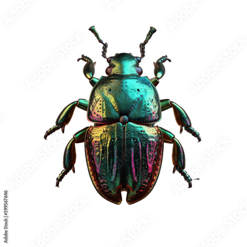 Fototapete green beetle isolated on transparent background