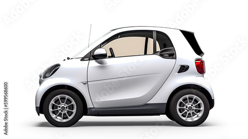white electric car isolated