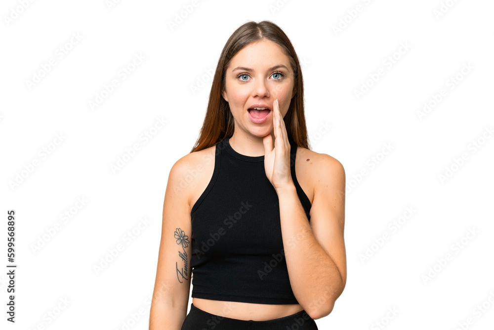 Young blonde woman over isolated chroma key background with surprise and shocked facial expression Young blonde woman over isolated chroma key background with surprise and shocked facial expression