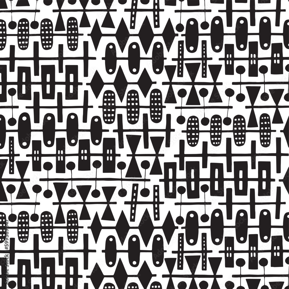 seamless pattern with shapes design vector