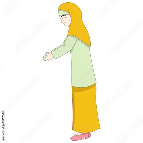 beautiful Islamic women are inviting greetings in a friendly way