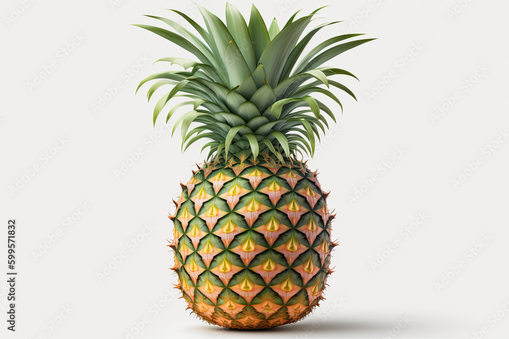 Fototapeta premium pineapple isolated on whitre created with Generative AI technology