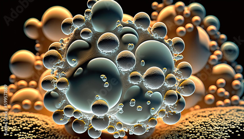 abstract white bubbles created with Generative AI technology