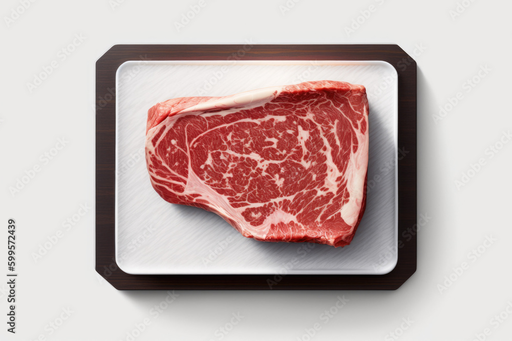raw beef steak isolated created with Generative AI technology raw beef steak isolated created with Generative AI technology