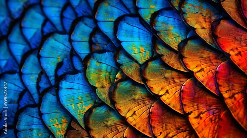 Close up of a colorful butterfly wing, Generative AI © AIExplosion