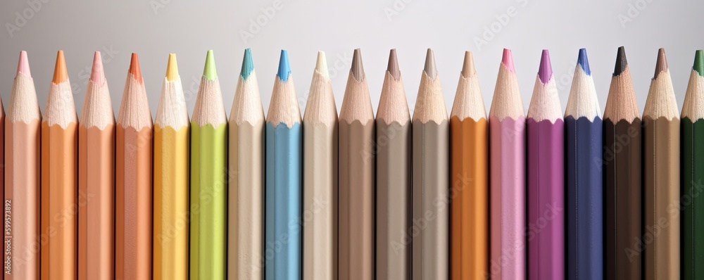 Colorful pencils isolated on a white background. Generative ai education concept Colorful pencils isolated on a white background. Generative ai education concept