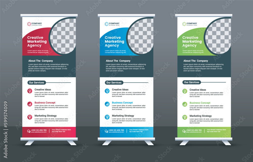 Multipurpose Creative Business Rollup Stand Banner Design Template 