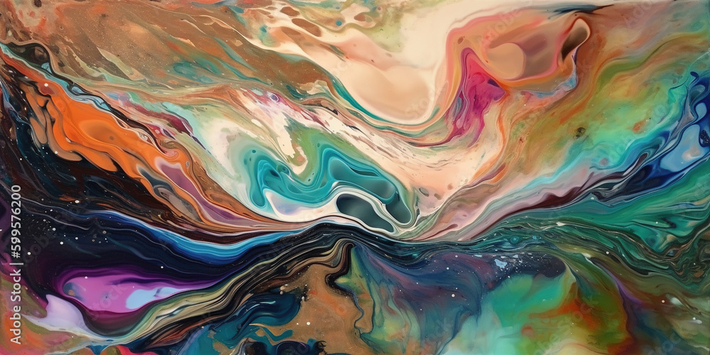 Fluid abstract colourful texture made with generative AI
