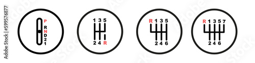 Transmission manual. Gearbox vector icon. Car gear symbol. Transmission car icon.