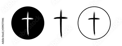 Cross, great religion logo for any purposes. Set of christian cross illustration.