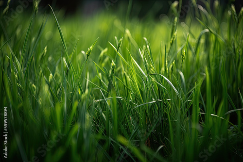 green grass close up created with Generative AI technology