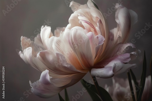 Pink and white flower. Generative ai © Vika art