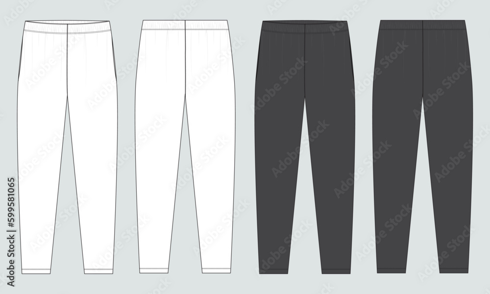 Sports jersey pants technical fashion flat sketch vector illustration ...