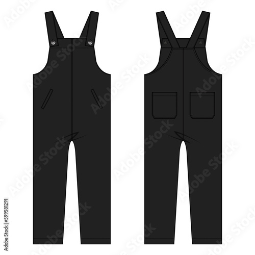 Long sleeve jacket with pocket and zipper technical fashion flat sketch vector illustration Black Color template front and back views. Fleece jersey sweatshirt jacket for men's and boys.
