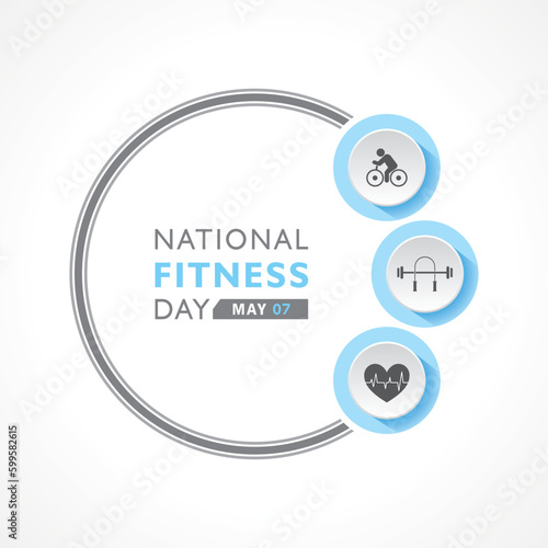 Vector Illustration for National Fitness Day celebrates on 7th may  