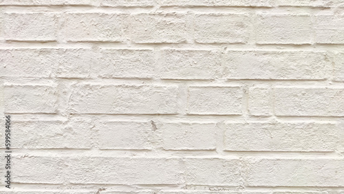 Texture, background and frame made of abstract white brick. Brickwork wall