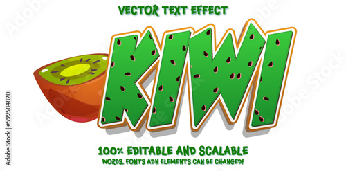 Kiwi Fruit 3D editable text style effect