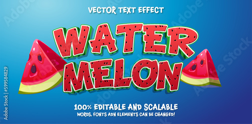 watermelon text effect 100% editable vector eps