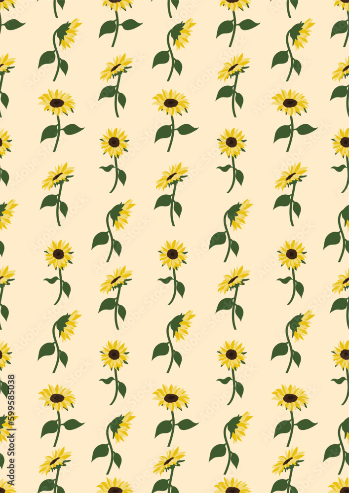 Obraz premium seamless pattern with sunflowers background.Eps 10 vector.