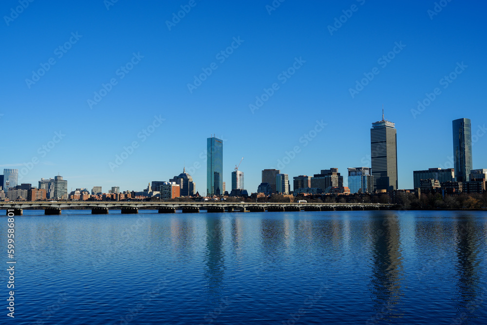 Boston waterfront from MIT and Harvard riverside