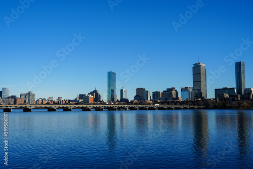 Boston waterfront from MIT and Harvard riverside © LILIA