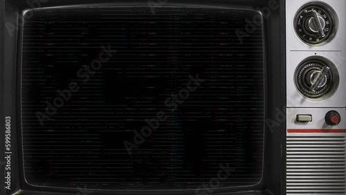 Glitch noise static television VFX. Visual video effects stripes background, tv screen noise glitch effect. Video background, transition effect for video editing, intro and logo reveals with sound photo