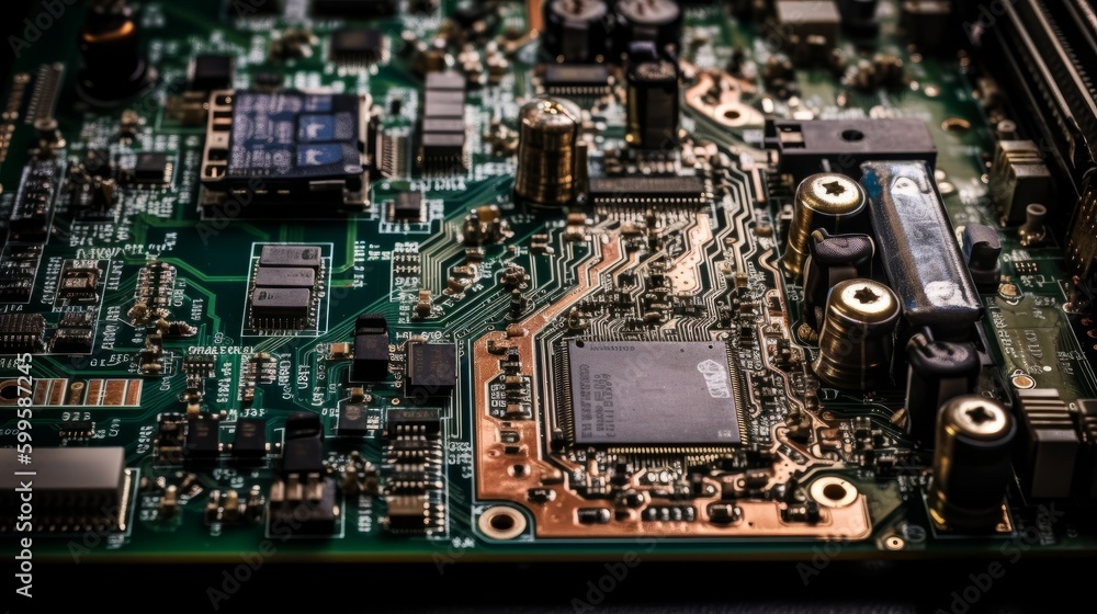 Electronic circuit board. AI generated. Electronic circuit board. AI generated.