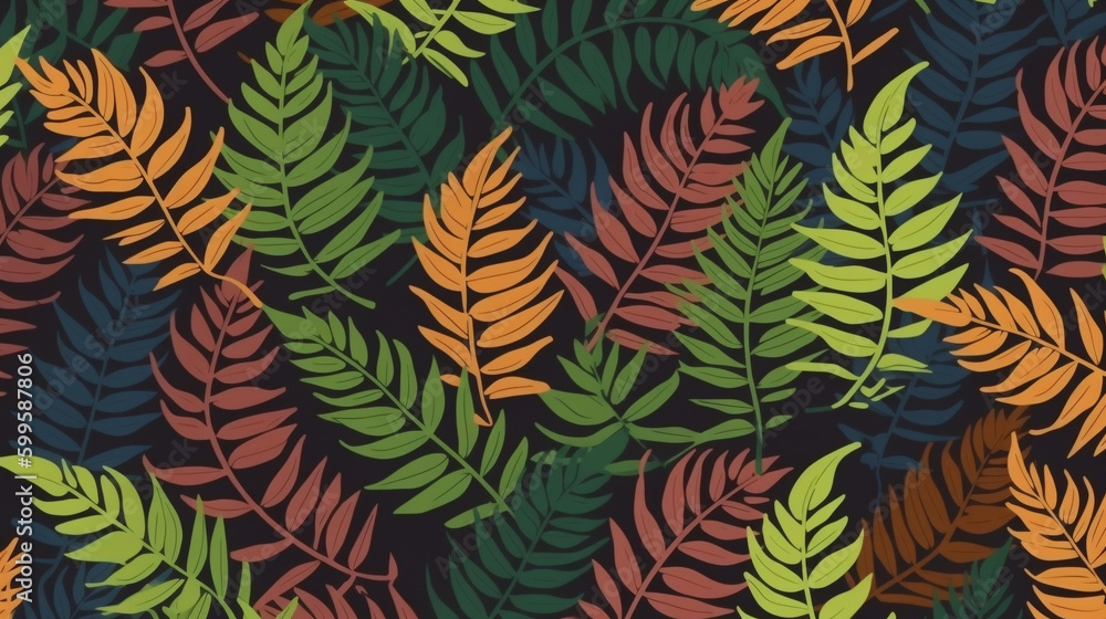 Abstract colourful Leaves background pattern - Illustration , Textile, Plant, Leaf, Wallpaper, Created using generative AI tools Abstract colourful Leaves background pattern - Illustration , Textile, Plant, Leaf, Wallpaper, Created using generative AI tools