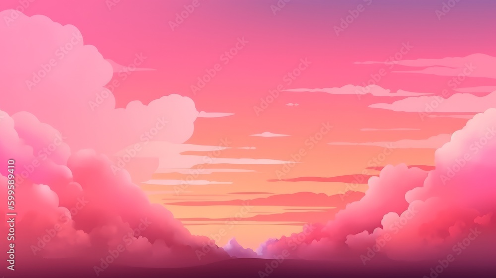 Magical pink sunrise sky background. AI generated Magical pink sunrise sky background. AI generated