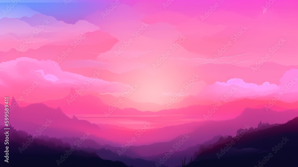 Magical pink sunrise sky background. AI generated Magical pink sunrise sky background. AI generated