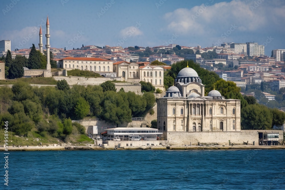beautiful views of istanbul mosque AI