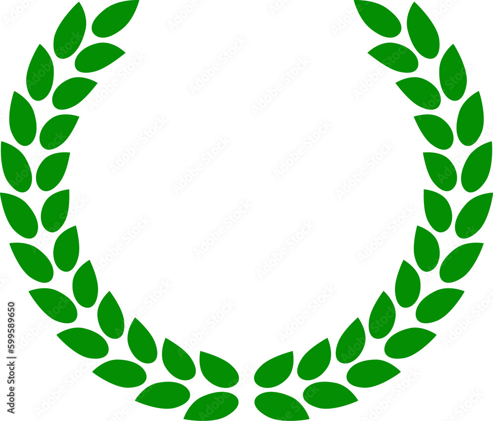 Vector black laurels set. Circular foliate laurels branches. Laurel