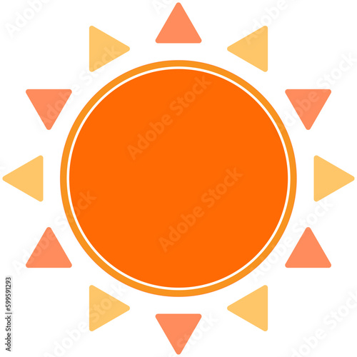 illustrazione vettoriale SVG di semplice sole, stella brillante con raggi su sfondo trasparente