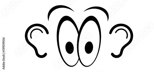 Tinnitus. Ringing in the ears. Vector line pattern. Unbearable ringing in ears. Concept of diseases of hearing organs or neurology problems. Deafness, limited hearing. Ear hearing loss Deaf icon.
