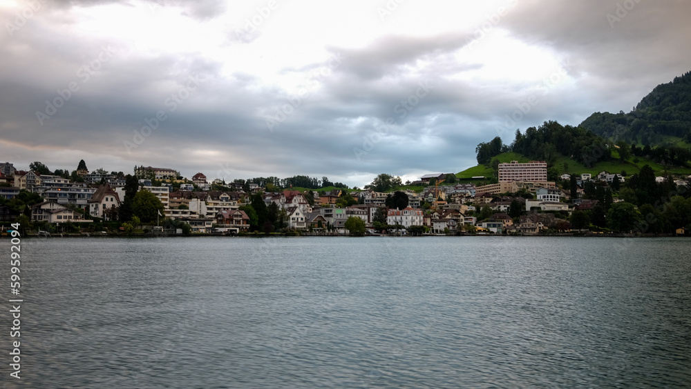 A Lucerne lake view from a boat