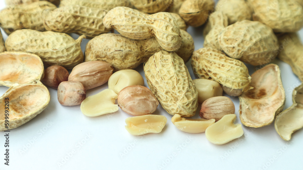 Close-up photo of peanut. Texture of peanut. Close-up photo of peanut. Texture of peanut.