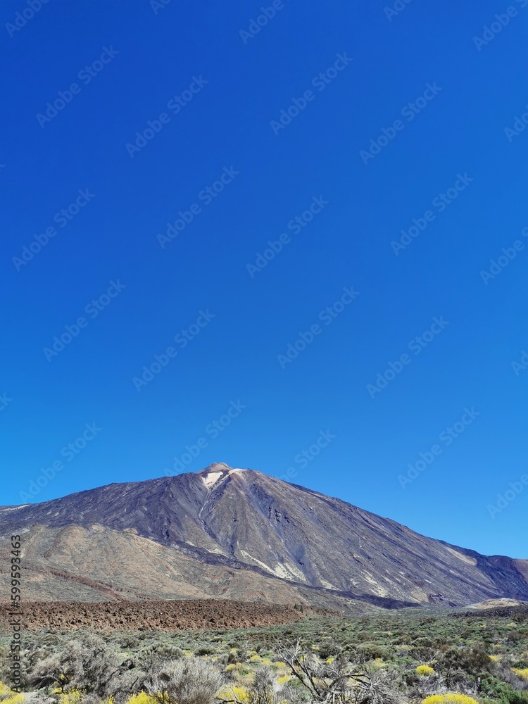 view on the Teide - the highest mountain in Spain on the island of Tenerife