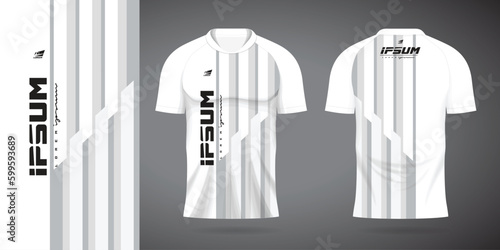 white gray jersey sport uniform shirt design template