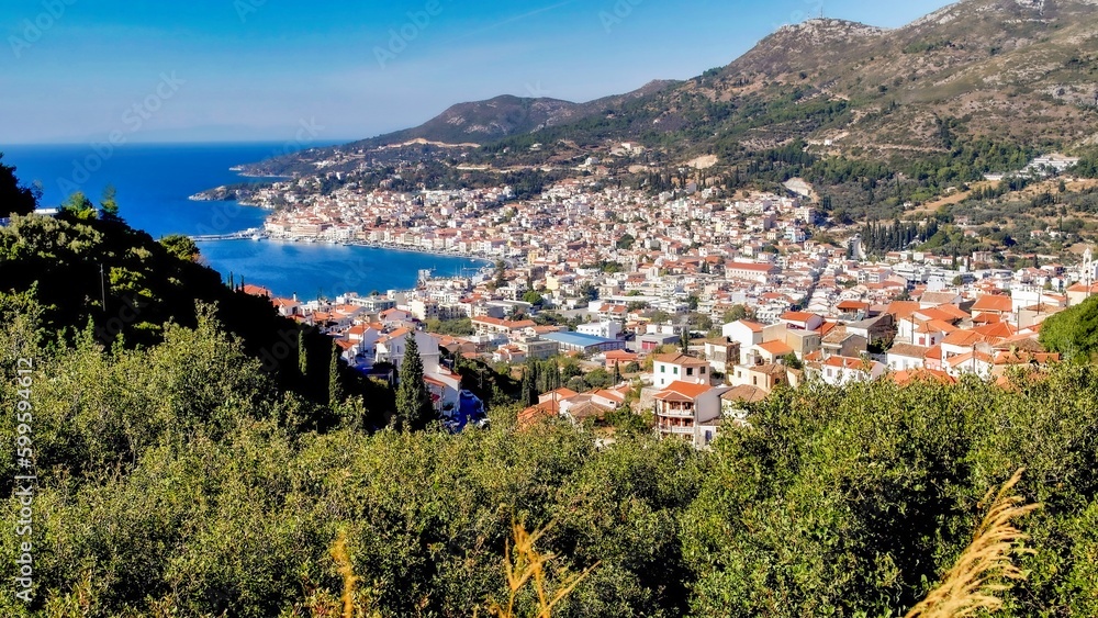 Blick auf die Hauptstadt der griechischen Insel Samos