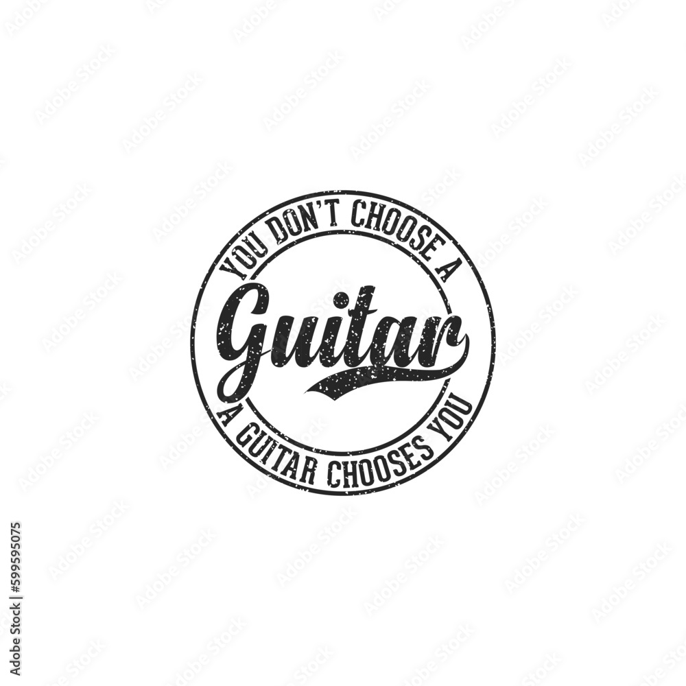 Guitar related text. Vector vintage illustration. guitar text t-shirt design