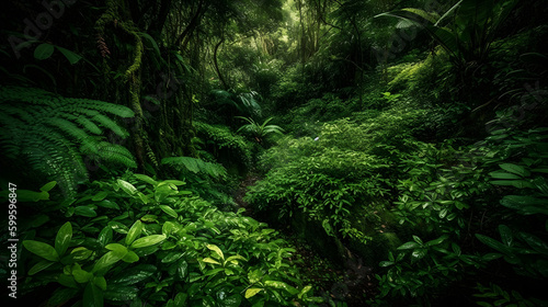                                                                                                        No.012   Twisted Jungle Vines and Lianas  A Detailed Artwork of a Dense and Lush Tropical Rainforest Generative AI