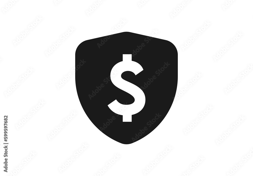 Shield with dollar sign vector icon , Money dollar secure shield Shield with dollar sign vector icon , Money dollar secure shield