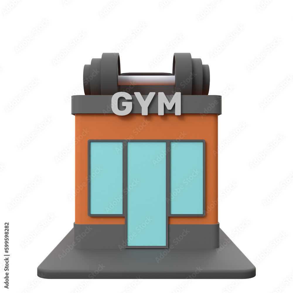 3D rendering of a gym building illustration 3D rendering of a gym building illustration