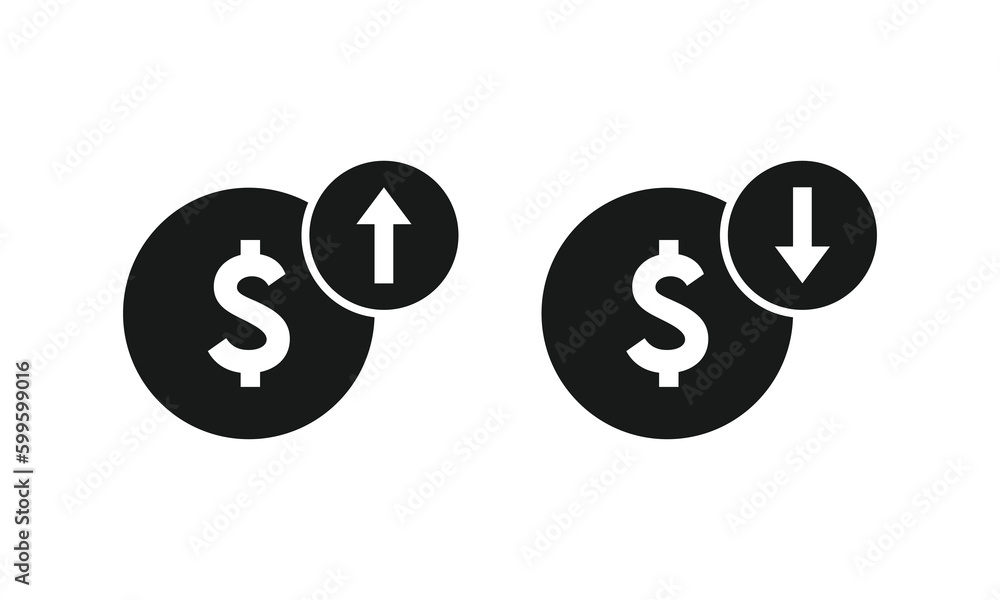 Up and down dollar arrow vector icon,Highest and lowest price with dollar symbol Up and down dollar arrow vector icon,Highest and lowest price with dollar symbol