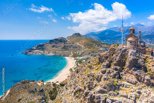 Obraz na płótnie Damnoni beaches in Crete island, Greece near famous resort of Plakias w salonie