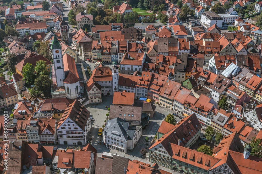 Die oberschwäbische Stadt Wangen iim Allgäu m Luftbild
Die oberschwäbische Stadt Wangen iim Allgäu m Luftbild