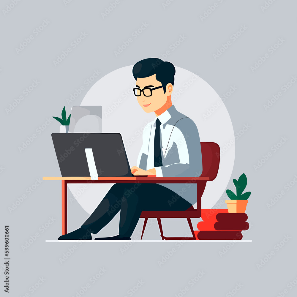 elegant man working on laptop in home elegant man working on laptop in home