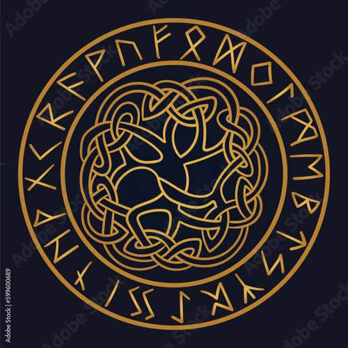 Gold Tree of Life , Yggdrasil vector