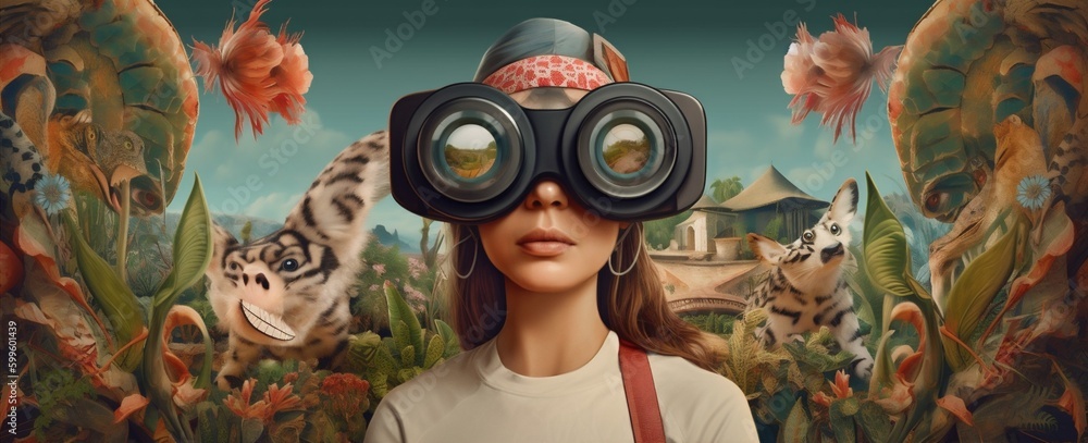 virtual woman abstract reality vr innovation glasses future digital technology travel. Generative AI. virtual woman abstract reality vr innovation glasses future digital technology travel. Generative AI.